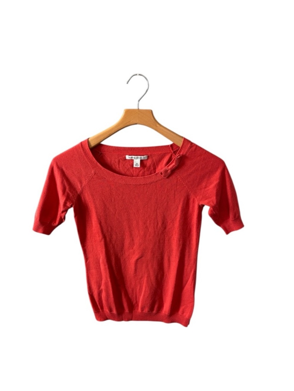 Banana Republic Burnt Orange Silk Blend Pullover Short Sleeve Sweater Top XS